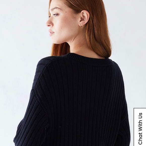 PacSun LA Hearts Cropped Side Split Sweater Small in Cream - Picture 4 of 8